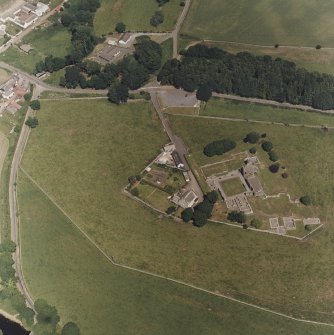 Glenluce Abbey, oblique aerial view.