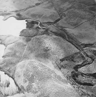 Aerial view of Loch Mannoch cairns, taken from the NE.