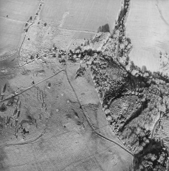 Oblique aerial view of Netherlaw centred on fort and tank crossing points, taken from the SSW.