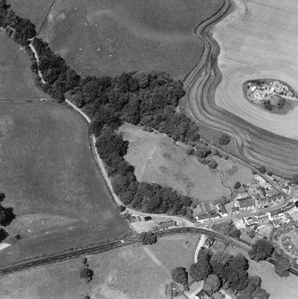 Oblique aerial view of Burnhead, taken from the SE, centered on fort.