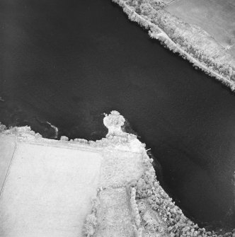 Oblique aerial view centred on the remains of the crannog, taken from the NW.