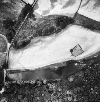 Vertical aerial view centred on burial ground.