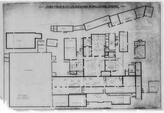 Photographic copy of layout plan.
Insc:'James Findlay & Co Ltd, Bleachworks, Catrine Ayrshire' and 'WA Smith & Co Electrical Engineers...54 Queen Street, Edinburgh'
n.d.
Annotated