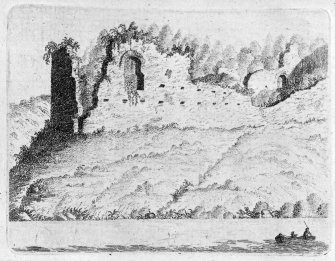 Photographic copy of engraving showing view from SW.