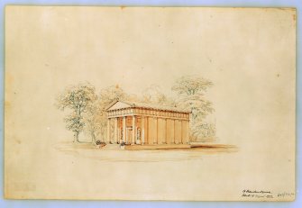 Photographic copy of drawing of perspective view of mausoleum.
Insc: '19 St. Andrew Square, Edinbr, 15 August 1853'.