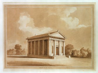 Photographic copy of perspective view of the mausoleum.
Insc: 'Perspective view of the Mausoleum'.
