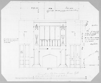 Photographic copy showing design of chimney piece for Red drawing room by A T Clarke.