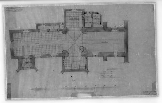 Photographic copy of plan for proposed restorations.
Insc: 'Whitekirk Parish Church, Proposed Restoration', 'Plan', 'Robt. Lorimer [A.R.S.A.], 17 Gt., Stuart [St., Edinr, Oct. 1914]'.