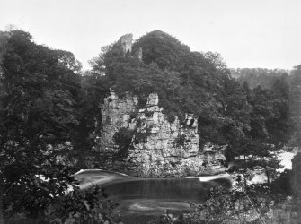 Corra Castle.
Modern copy of historic photograph in the Annan Album showing a view of castle.