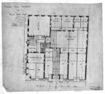 Photographic copy.
Queens Hotel for Wm. Smith.
Ground Plan.