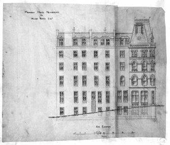 Photographic copy.
Queens Hotel for Wm. Smith.
Side Elevation.