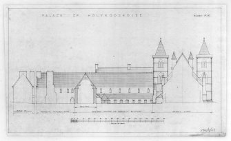 Photographic copy of proposed Restoration of East Elevation of Holyrood Abbey and Conventual Buildings
u.s.   u.d.