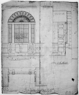 Perth, Rose Terrace, Old Academy.
Plan, elevation and section of window in English class room.
Insc: "Perth Seminaries".