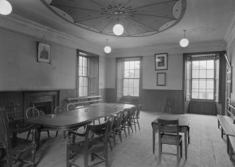 Interior view of Falkland Town Hall.