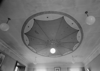 Interior view of Falkland Town Hall showing ceiling rose.