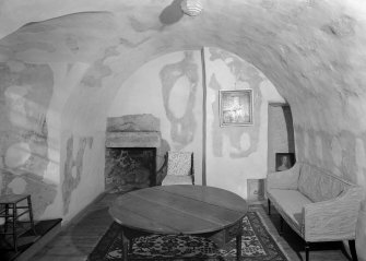 Interior view of Castle Fraser showing view of Priest's room.