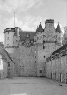 View of courtyard from N, Castle Fraser.