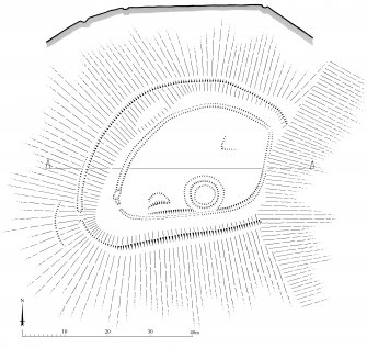 Publication drawing; palisaded enclosure, Sidhean Mor Dail A'Chaorainn, Glen Banchor