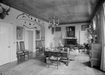 Interior view of Balcaskie House showing hall on first floor on north side of house.