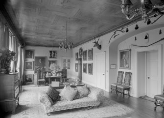 Interior view of Balcaskie House showing hall on first floor on north side of house.
