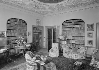 Interior view of Balcaskie House showing the library.