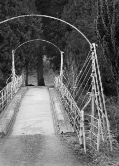 Haughs of Drimmie, suspension bridge.
Detail of North pylon.