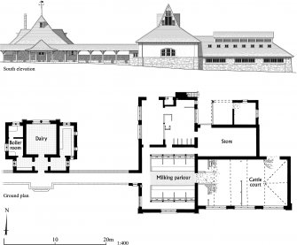 Rosehaugh House Dairy,  ground plan and South elevation. Scan copy of GV004361