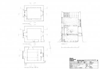 Thornton Beam Engine House; Undercroft, first and second level plans. Section A-A1