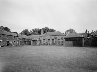 View of stable courtyard, Fullarton House, from south.