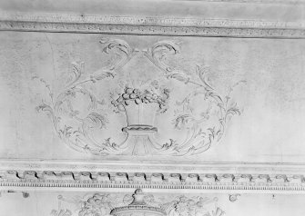 Interior view of Fullarton House showing detail of plasterwork in north room on second floor.