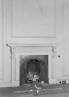 Interior view of Fullarton House showing fireplace in second floor central room.