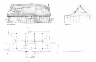 Dornie, 12 Lower Ardelve, cruck-framed cottage: publication copy of drawing