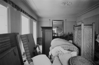 Interior view of Abergeldie Castle showing drawing room at south front of west block on first floor.