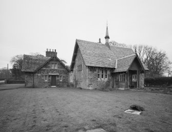 Kingscavil Cottages, view of no 1 and school house from NW.