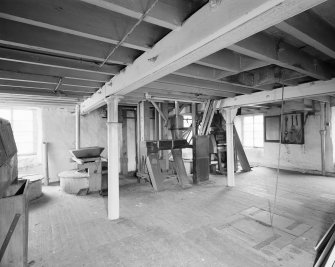 Aberdeen, Berryden Road, Millbank Mill, Corn Mill, Interior.
2nd Floor. Detail of millstones and sack hoist hatch and chain.