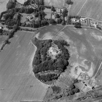 Oblique aerial view of the remains of Hilton House fort.