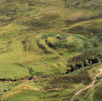 Oblique aerial view of the site at Kilbruar.
