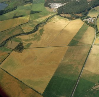 Oblique aerial view of the cropmarks at Milltown.