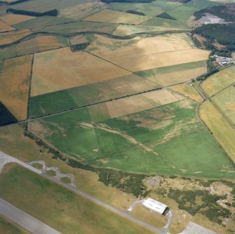 Oblique aerial view of the cropmarks at Milltown.
