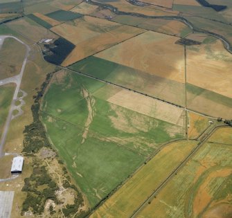 Oblique aerial view of the cropmarks at Milltown.
