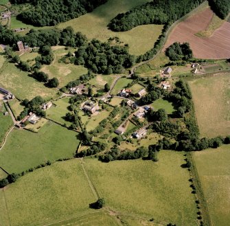 Oblique aerial view of Kinnaird Village.
