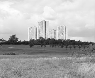 Glasgow, Sandyhills Estate.
General view of tower blocks from South.