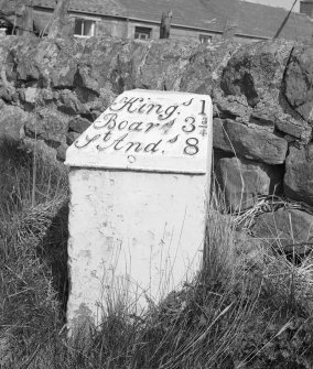Fife. East Newhall. Milestone, view from south.
