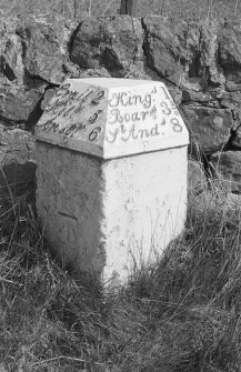 Fife. East Newhall. Milestone, view from south west.