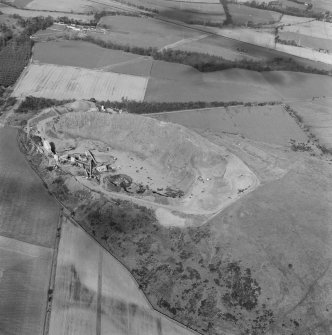 Oblique aerial view of the remains of Kaimes Hill fort.