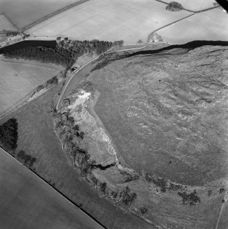 Oblique aerial view of the remains of the fort at North Berwick Law.