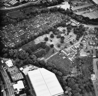 Edinburgh, Inglis Green Road, Grays Mill, Cemetery and Allotment Gardens.
General aerial view.