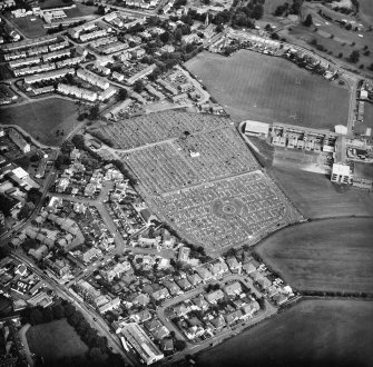 Edinburgh, Mount Vernon Cemetery.
Oblique aerial view from South.