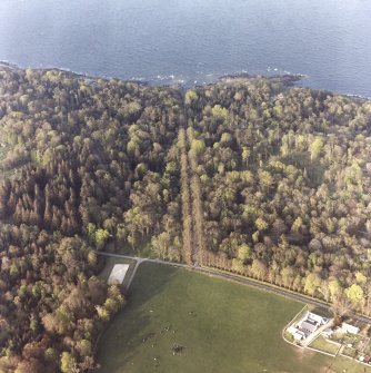 Aerial view of gardens and kennels.