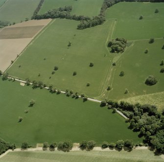 Oblique aerial view of Colstoun House and garden.